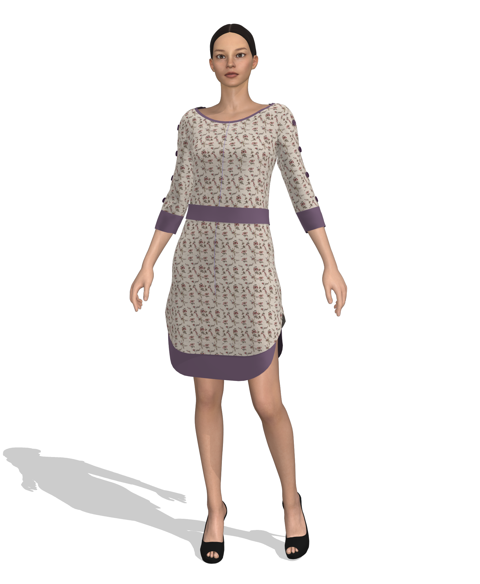 KDscion-p11-half sleeve A-line dress